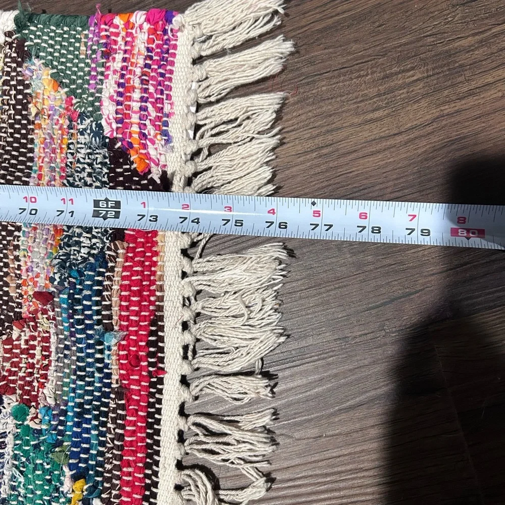 Colorful Geometric Pattern Rag Rug - Picture 4 of 4